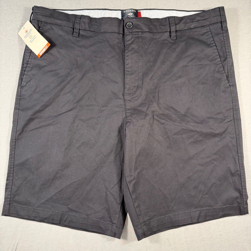 Dockers Ultimate Short Mens 40 Black Supreme Flex Comfort Waistband Smart Series